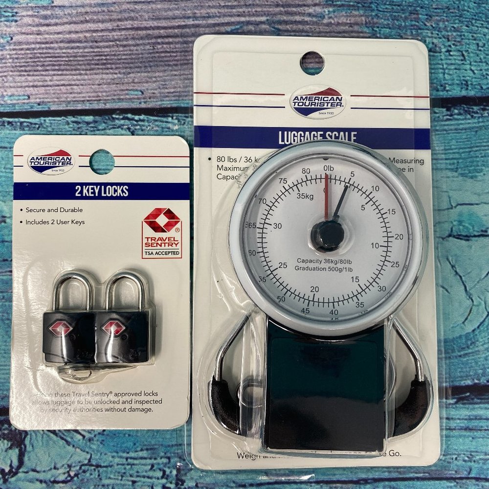 AMERICAN TOURISTER Luggage Scale + 2 Suitcase Lock